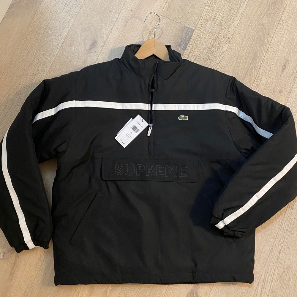 Supreme x Lacoste puffer jacket half zip pullover